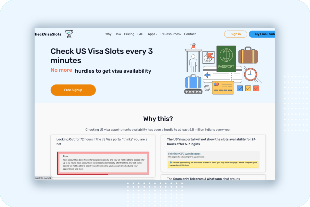 Check visa slot